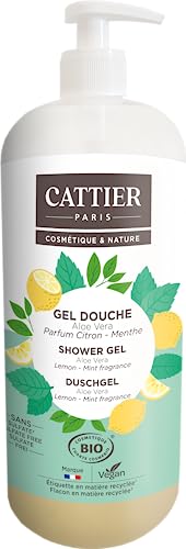 Cattier - Duschgel ohne Sulfate, Zitronenduft, Minze, 1 l