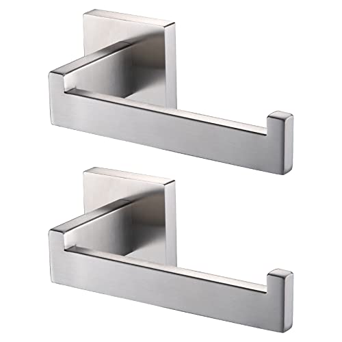 Image of KOKOSIRI Toilet Paper Roll Holder Brushed Nickel Toilet Paper Holder Stainless Steel for Kitchen Bathroom Dispenser Wall Mounted, 2 Pack, B2003BR-P2