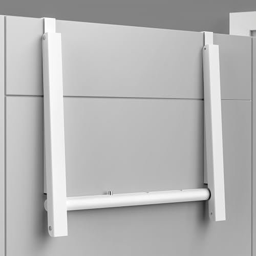 Image of Hleelomi Over The Door Drying Racks for Laundry, Expandable Foldaway Clothes Rail, Suitable for Doors in Bedrooms, Dorms, and Bathrooms, White 2 Rack and A Rod