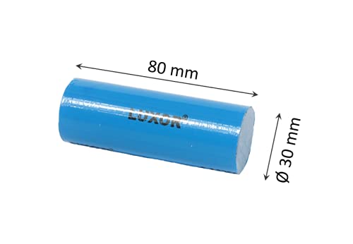 Polierpaste Luxor blau – Politur für alle NE-Metalle, Aluminium, Zamak, Messing, Zinn, Titan, Chrom – Ø 30 x 80 mm