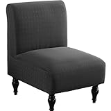 LavishCover Armless Accent Chairs Covers, Thick Armless Recliner Sofa Cover Stretchable, Removable Armless Chair Slipcover for Living Dining Room Hotel (Darkgrey, 1pc)