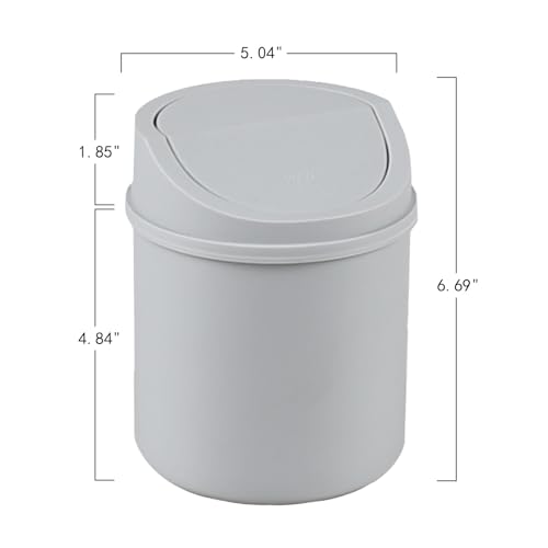 Mini caneca de basura de plástico gris 0.5 galón miniatura 3