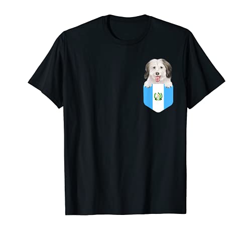 Guatemala Flag Coton de Tulear Dog In Pocket T-Shirt, Black