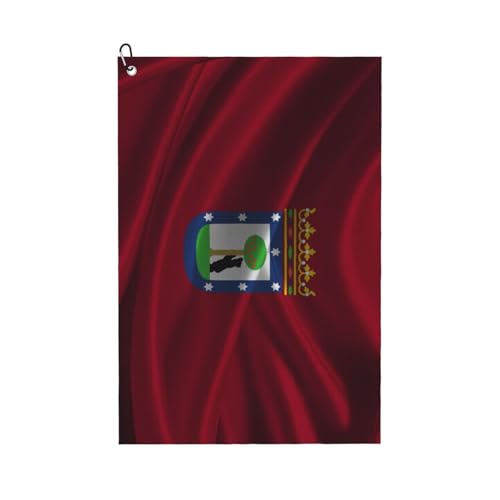 Madrid City Flag Golf Towel 24