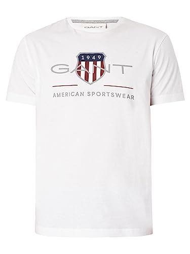 Gant Para Homem. 2003199 T-Shirt Archive Shield Branca (M), Branco, Casual, AlgodãO, Manga Curta, SustentáVel - 5