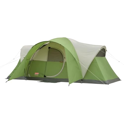 Coleman Montana 8-Person Family Tent with Rainfly, Weatherproof Family Tent Sets Up in 15 Mins, Fits Multiple Airbeds