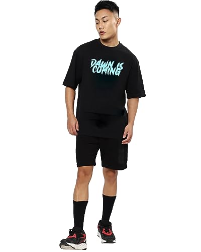Image of fanideaz Mens Oversized Printed Half Sleeve Branded Cotton T-Shirt for Mens || Back Printed t Shirts for Men || Oversized t Shirts for Men