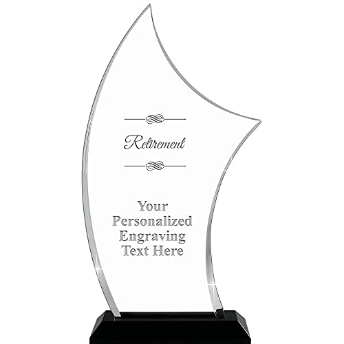 Crown Awards 10.25" H Pinnacle Retirement Acrylic Award - Personalized Presentation Trophy for Recognition, Includes Free Laser Engraving Prime