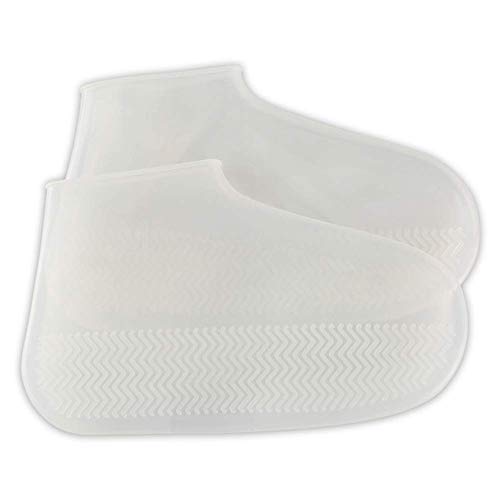 Fishyu 1 Paire Bottes Chaussures Couvre Reusable Silicone Extérieur Rainy Imperméable Chaussure Protecteurs - Beige, Large