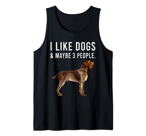 I Like Wirehaired Pointing Griffon Dogs And Maybe 3 People Tank Top, Black