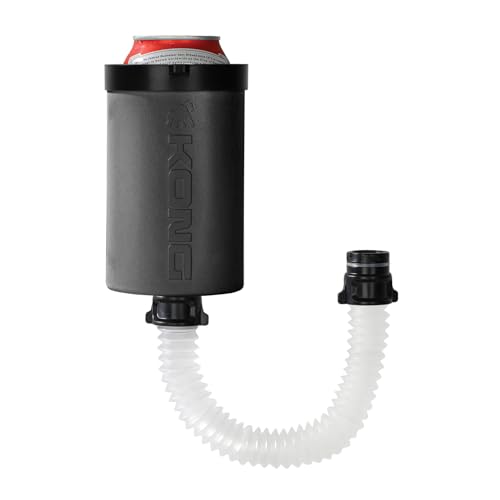 The Kong 2.0 - A Portable Can or Bottle Cooler/Cup With A Detachable, Expandable, Hose To Funnel Your Drink (Black)