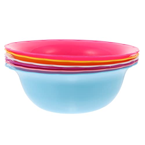 Image of KOMBIUDA Multipurpose Plastic Wash Basin Set 6 Pack 8.66 Inch Round Face Cleansing Bowls for Home Salon Spa Travel in Assorted Colors