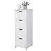 eSituro SBP0020 Meuble de Rangement de Salle de Bain,Armoire de Toilette sur Pied avec 4 tiroirs en MDF,Blanc