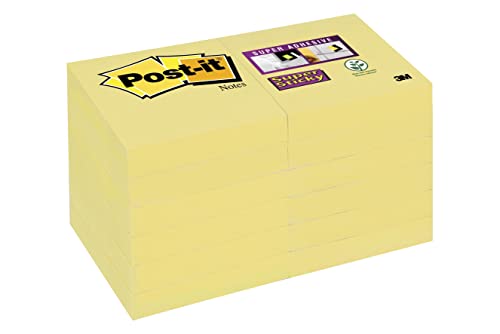 Feuillets Super Adhésifs pour prise de notes et rappels de bureau 12 Blocs