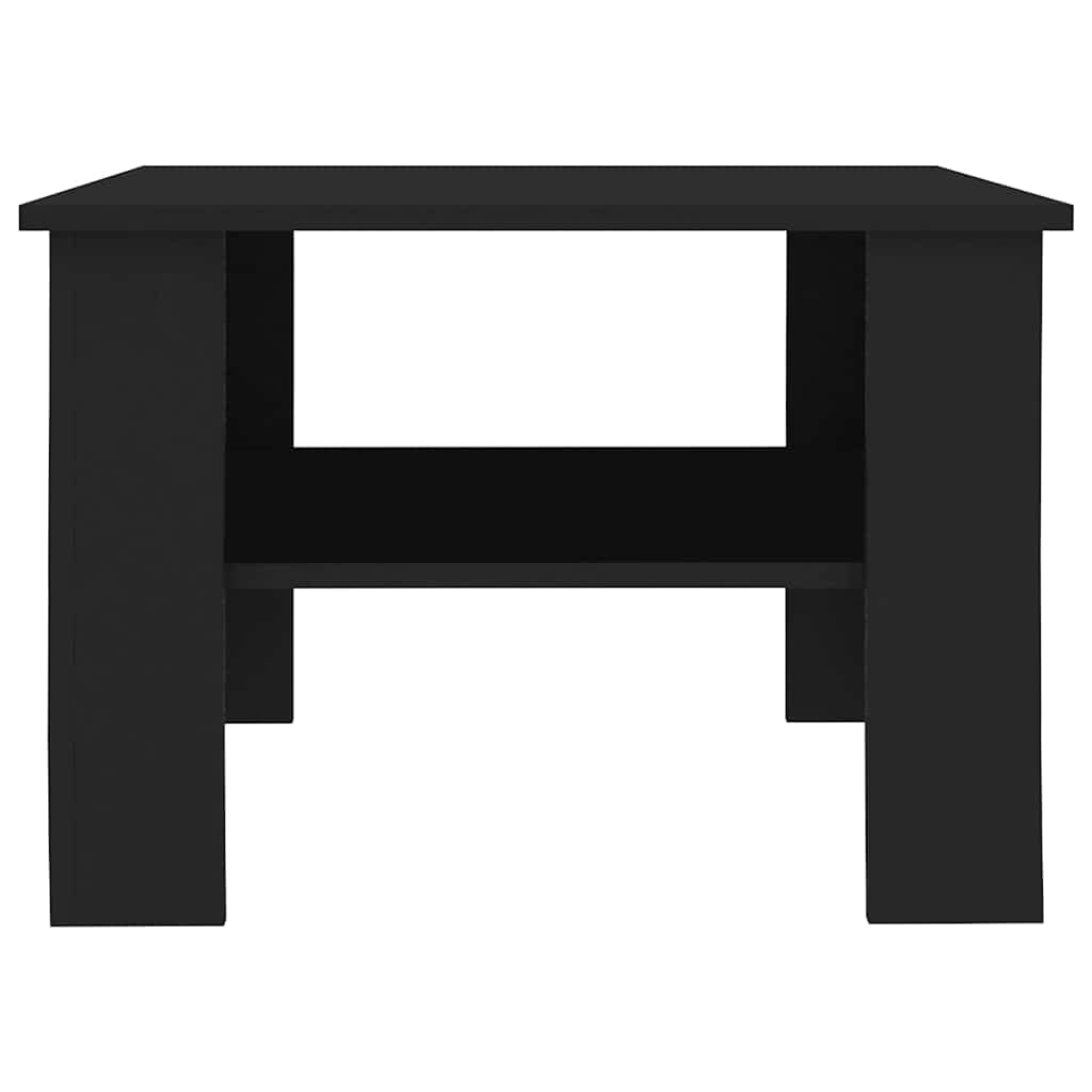 Couchtisch Schwarz aus Holzwerkstoff 60x60x42 cm mit Ablagefach stabile Konstruktion Wohnzimmertisch Beistelltisch Sofatisch mit Stauraum modernes Design