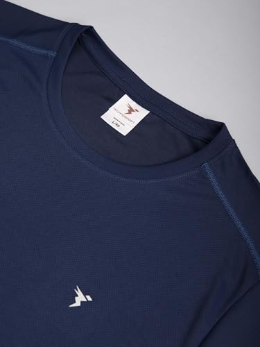 Image of TECHNOSPORT Men's Slim Fit Polyester Activewear Sports T-Shirt with Moisture-Wicking Comfort for Workout, Running & Gym