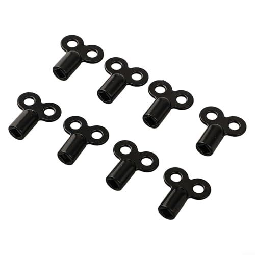 Juego de 8 llaves de purga de radiador negro, herramienta cuadrada de aleación de zinc de 5 mm para una fácil ventilación, compatible con la mayoría de sistemas de calefacción central, reduce el ruido