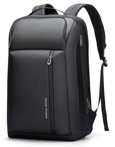 Mochila masculina Mark Ryden para computador, expansível à prova d'água de 25 a 35 L com porta de carregamento USB, mochila durável de viagem de 39.6 cm para trabalho, viagens e viagens, Preto,