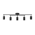 Globe Electric 64000052 5-Light Track Lighting, Center Swivel Bar, Matte Black, Ceiling Light, Track Light Heads, Pivot Shades, Track Ceiling Light, Track Lighting Kit, 5 Bulb Kitchen Light