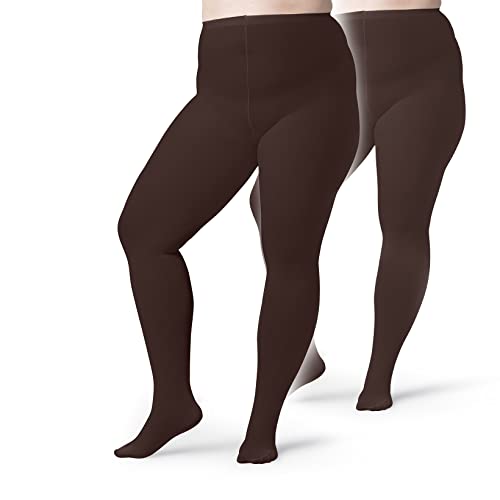 Image of Silky Toes Plus Size Opaque Winter Tights for Women 80D-Thick Warm Durable & Comfortable Stretch Pantyhose for Curvy Woman