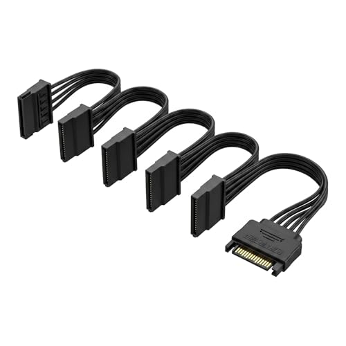 HoxzoDa Cable SATA, Distribuidor De Energía SATA, 1 Enchufe A 5 Enchufes, Adecuado Para HDD, SSD, Unidad óptica