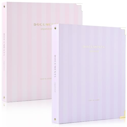 Aesthetic 3 Ring Binder Set of 2 - Sturdy Striped
