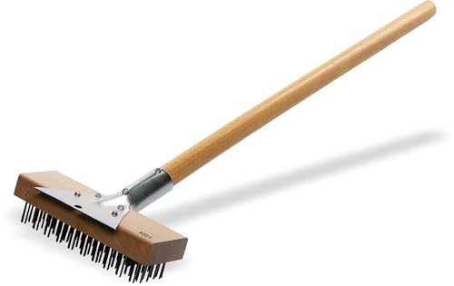 Carlisle FoodService Products Wood Oven Grill Brush & Scraper with Handle 30 Inches Natural