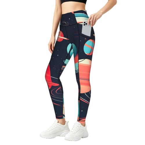 Leggings con estampado de planetas para mujer: conjunto ideal para yoga y tu rutina diaria