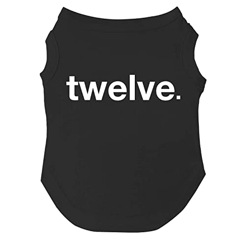 Twelve 12th Birthday Dog Tee Shirt | Sleeveless | Pawty | Party Theme | Celebration Supplies | Photoshoot (Black, Large 1036)