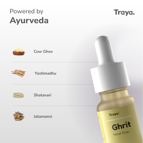 Image of Traya Sleep Well Combo, Ayurvedic Scalp Oil (80ml) + Shatavari Nasal Drops (10ml), Kit for Stress Control and Calm Sleep, Contains Herbal Oils, Bhringraj, Ghee, Goats Milk