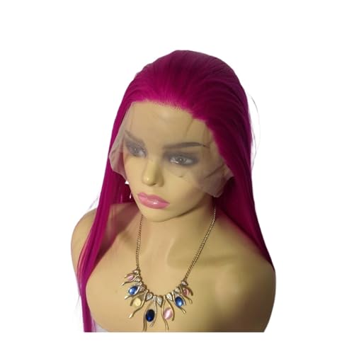 Perruque rose rouge avec dentelle frontale pour changer de style lors de vos soirées et festivals