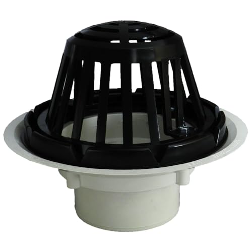 Plastic Oddities PRD902P 4" PVC Roof Drain with Plastic Dome