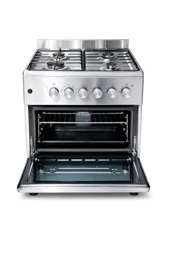 Gasline SHGE6060INX Standherd 60 cm Edelstahl mit Elektrobackofen, 4-flammigem Gaskochfeld, Grill und Drehspieß, elektrischer Zündung, Thermosicherung, für Erdgas und Flüssiggas geeignet – Bild 4