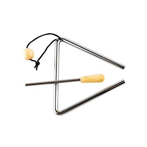 Musfunny Triangle Hand Percussion with Striker, Rhythm Steel Triangles Music Instrument (5 inch)