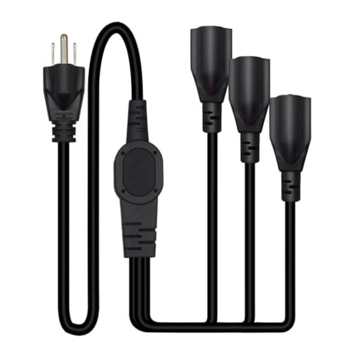 3Prong 5-15P Male to 3Pole 5-15R Female Power Adapters Cable for Computer