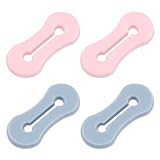 PATIKIL Adaptadores Para Gemelos, Adaptador Invisible Puño Francés Camisas Vestir Conector Elástico Silicona Gemelos Extensión Hebilla Para Hombres Accesorios Para Gemelos-4Pcs(Rosa/Azul)