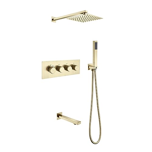 Colonne de douche encastrée en acier inoxydable 304 blanc avec grand ciel de pluie