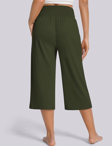 Image of UEU Women's Yoga Capri Pants Loose Soft Drawstring Workout Sweatpants