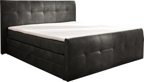 DELIFE Bett Amarillo Anthrazit 180x200 Matratze mit Topper und Bettkasten...