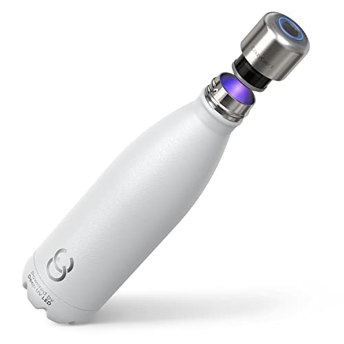 Microlyscs CrazyCap 2.0 UV-Wasseraufbereiter & selbstreinigende isolierte Wasserflasche aus Edelstahl - Verwandelt Jede Wasserquelle in sauberes Trinkwasser - 500ml