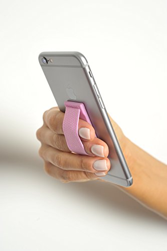 goStrap Finger Strap Screen Protector for Phones including Iphone Android Tablets and Mobile Devices, Light Pink