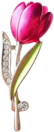 Elegant Tulip Flower Brooch Pin Women Brooches Crystal Rhinestone...