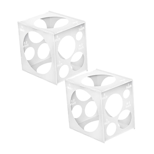 TOPBATHY Misuratore Di Palloncini in Plastica Pieghevole 2 Pezzi 11 Fori Per Decorazioni Di Feste, Matrimoni e Shower, Strumento Preciso e Resistente Per Misurare Dimensioni Palloncini