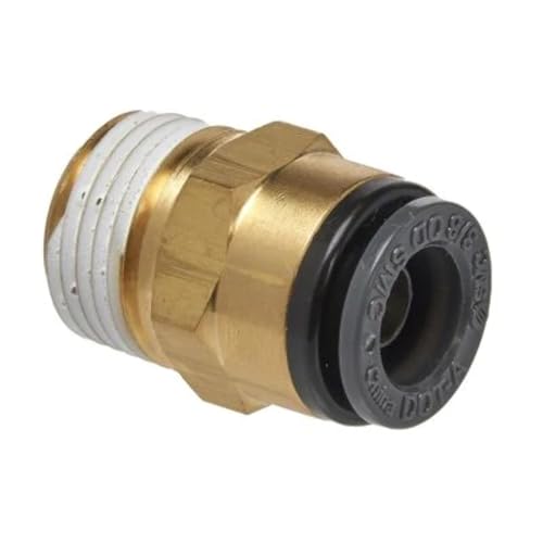 S.U.R. and R Auto Parts SRRABM340 Conector macho recto (tubo de 3/8 pulgadas x 3/8 pulgadas Npt (2)), 1 paquete