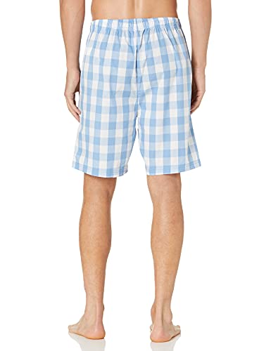 Nautica Pijama masculino macio tecido 100% algodão elástico na cintura pijama curto, Riviera Blue, L