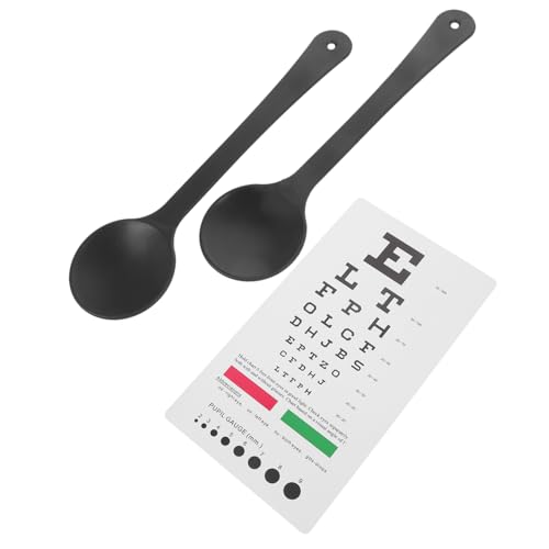 OKUMEYR 1 Set Eye Chart Eye Shield Eye Exam Kit with 2 Occluders & Charts for Vision Test Tools Blinder Portable Eye Occluder Eye Exam Chart Handheld Eye Occluder Accessories Eyes Plastic
