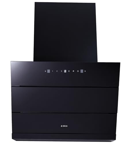 Image of Elica 60cm 1350 m3 /hr Filterless Autoclean Angular Kitchen Chimney with 15 Years Motor & 5 Years Comprehensive Warranty | EFL 3V 601 HAC LTW MS NERO | Black | Touch + Motion Sensor Control | Slant