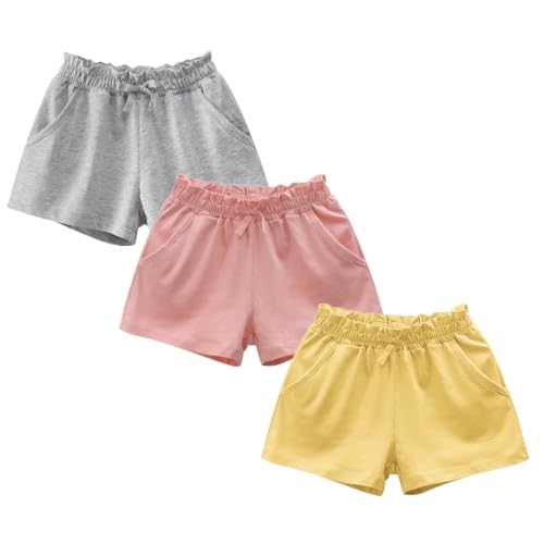 Short en coton enfant fille léger et respirant avec poches
