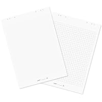 Limit 2 x Flipchart-Block, kariert und blanko, 20 Blatt je Block, 80 g/m², weiß