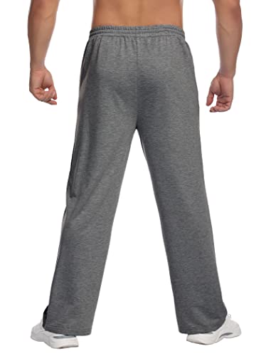 Deyeek Men's Lightweight Sweatpants Open Bottom Sweat Pants for Men Straight Leg Gym Sweatpants Lounge Pants with Pockets
